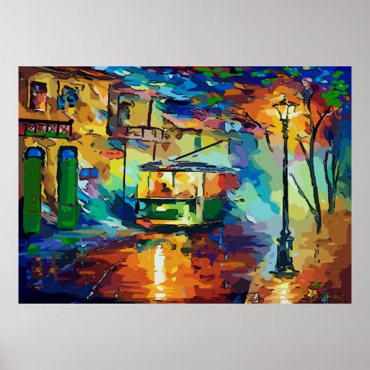 Abstrakte Straßenbahn Poster (Vorne)