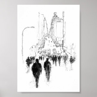 Abstrakte Straßenlandschaft Poster
