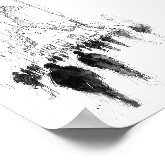 Abstrakte Straßenlandschaft Poster (Ecke)