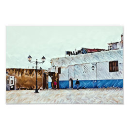 Abstrakte Straßenszene mit farbenfroher Geometrie Fotodruck