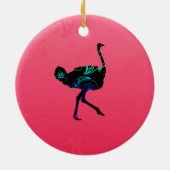 Abstrakte Straußendekoration Keramik Ornament (Hinten)