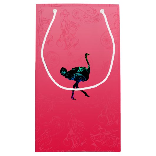 Abstrakte Straußengeschenktasche Kleine Geschenktüte (Rückseite)