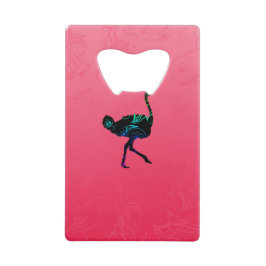 Abstrakte Straußenkarte Geldkarten Flaschenöffner