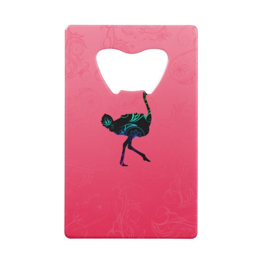 Abstrakte Straußenkarte Geldkarten Flaschenöffner (Vorderseite)