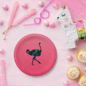 Abstrakte Straußenpapier-Teller Pappteller (Party)