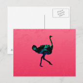 Abstrakte Straußenpostkarte Postkarte (Vorne/Hinten)