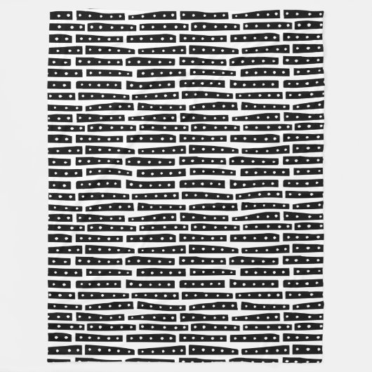 Abstrakte Streifen 101119 Muster - Schwarz auf Wei Fleecedecke (Vorderseite)