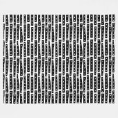 Abstrakte Streifen 101119 Muster - Schwarz auf Wei Fleecedecke (Vorderseite (Horizontal))