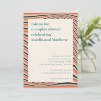 Abstrakte Streifen Aqua Peach Paare Dusche