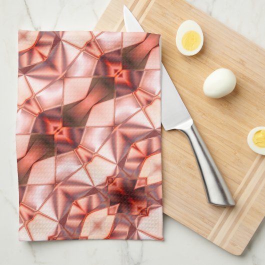 Abstrakte Streifen aus seidener Rapport in rosa We Geschirrtuch (Viertel Falte)