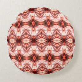 Abstrakte Streifen aus seidener Rapport in rosa We Rundes Kissen