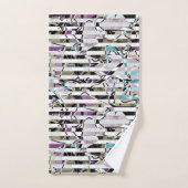 Abstrakte Streifen Badhandtuch Set (Handtuch)