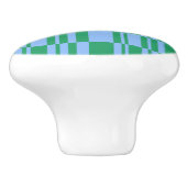 Abstrakte Streifen, blau und grün Keramikknauf (Seitenansicht)