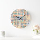 Abstrakte Streifen, bunt ethnische Grasmatte. Große Wanduhr (Zuhause)