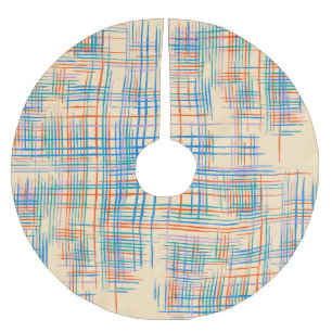 Abstrakte Streifen, bunt ethnische Grasmatte. Polyester Weihnachtsbaumdecke