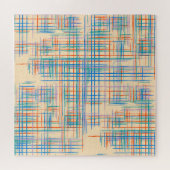 Abstrakte Streifen, bunt ethnische Grasmatte. Puzzle (Horizontal)