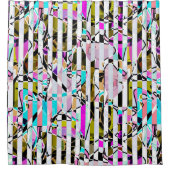 Abstrakte Streifen Duschvorhang (Vorderseite)