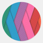 Abstrakte Streifen, farbig, Runder Aufkleber (Vorderseite)