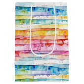 Abstrakte Streifen Geburtstag Mittlere Geschenktüte (Rückseite)