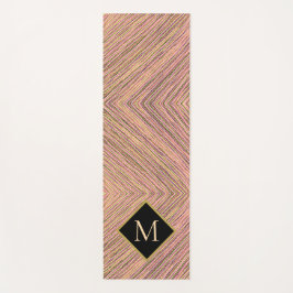 Abstrakte Streifen Gold Glitzer Monogram Yogamatte