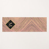 Abstrakte Streifen Gold Glitzer Monogram Yogamatte (Vorderseite (Horizontal))