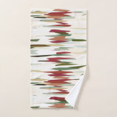 abstrakte Streifen grün und rot Badhandtuch Set (Handtuch)