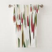 abstrakte Streifen grün und rot Badhandtuch Set (Insitu)