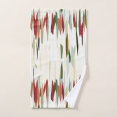 abstrakte Streifen grün und rot Badhandtuch Set (Handtuch)