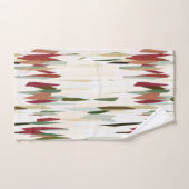 abstrakte Streifen grün und rot Badhandtuch Set (Handtuch)