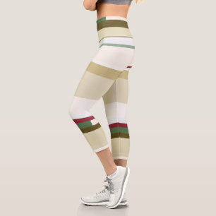 abstrakte Streifen grün und rot Capri Leggings