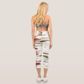 abstrakte Streifen grün und rot Capri Leggings (Rückseite)
