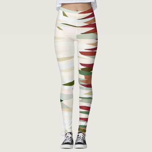 abstrakte Streifen grün und rot Leggings (Vorderseite)