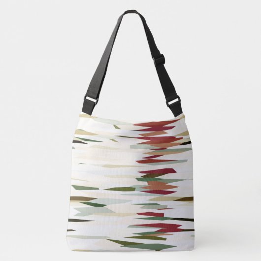 abstrakte Streifen grün und rot Tragetaschen Mit Langen Trägern (Vorderseite)