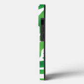 Abstrakte Streifen grün und weiß Case-Mate iPhone Hülle (Rückseite / Links)