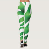 Abstrakte Streifen grün und weiß Leggings (Rückseite)