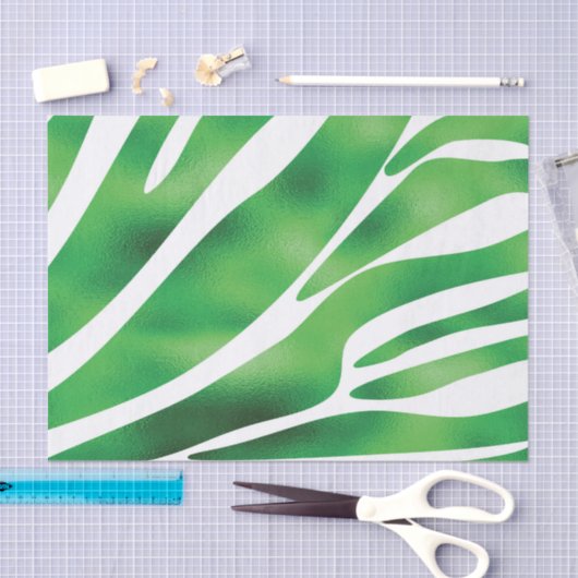 Abstrakte Streifen grün und weiß Seidenpapier (Handwerk)