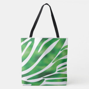 Abstrakte Streifen grün und weiß Tasche