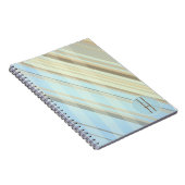 Abstrakte Streifen/hellblau und Sepia/Monogramm Notizblock (Rechte Seite)