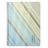 Abstrakte Streifen/hellblau und Sepia/Monogramm Notizblock (Vorderseite)