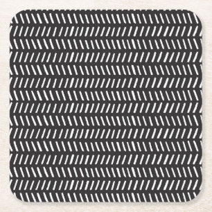 Abstrakte Streifen Horizontaler Vintager Hintergru Rechteckiger Pappuntersetzer