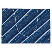 Abstrakte Streifen in der Hand Große Geschenktüte (Rückseite)