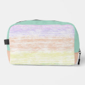 Abstrakte Streifen in Lila, Gelb und Grün Waschbeutel (Vorderseite)