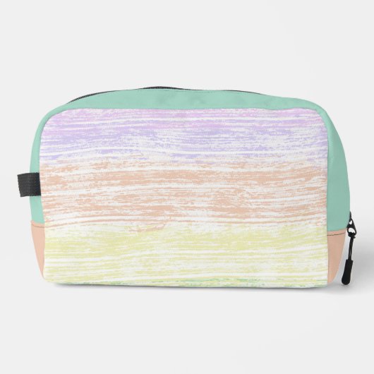 Abstrakte Streifen in Lila, Gelb und Grün Waschbeutel (Vorderseite)