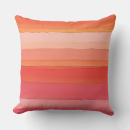 abstrakte Streifen in Rosa und Orange Kissen