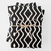 Abstrakte Streifen in Schwarz und Weiß Geschenkpapier Set (Beispiel)
