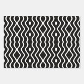 Abstrakte Streifen in Schwarz und Weiß Geschenkpapier Set (Vorderseite)