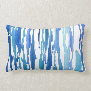 Abstrakte Streifen mit blauem Wasser Lendenkissen