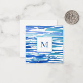 Abstrakte Streifen mit blauem Wasser Mitteilungskarte (Vorderseite/Rückseite Beispiel)