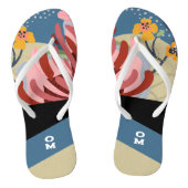 Abstrakte Streifen-Monogramm Badesandalen (Fußbett)