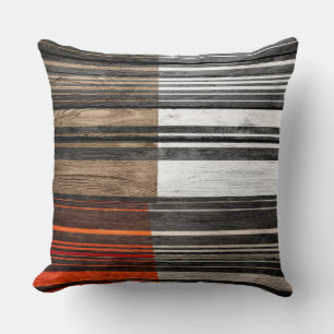 Abstrakte Streifen Pastell Holz Kissen